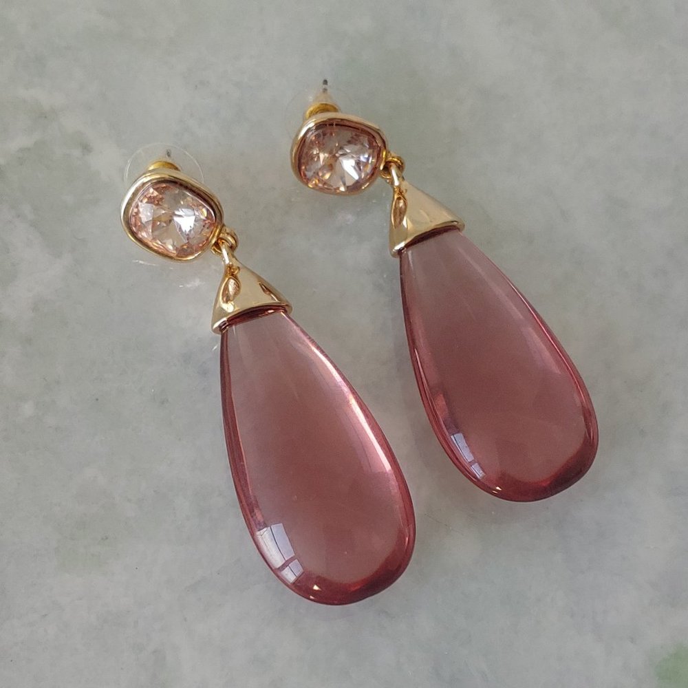 Pink Tear Drop Earrings